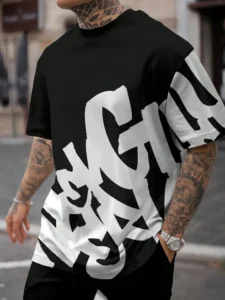 Top Clothing-brand -in Malappuram-Kerala-a man with black with white t-shirt